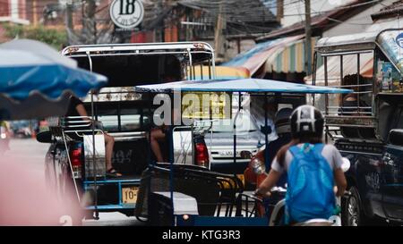 Pattaya Thaïlande Intersection plus dangereux, Soi Buakhao Soi Diana et soi Lengkee la nouvelle région touristique météo pluie DayGloomy Banque D'Images