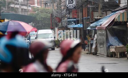 Pattaya Thaïlande Intersection plus dangereux, Soi Buakhao Soi Diana et soi Lengkee la nouvelle région touristique météo pluie DayGloomy Banque D'Images