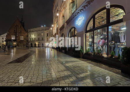 Cracovie, Pologne - décembre 2017 ; Hard Rock Cafe de la vieille ville. Banque D'Images