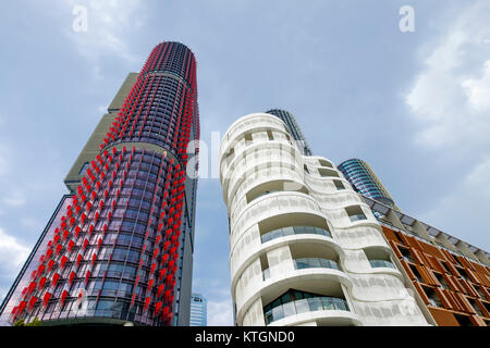 L'Anadara appartements résidentiel et bâtiments International Towers à Barangaroo cité du Sud à Wulugul à pied des bâtiments, Sydney, Australie Banque D'Images