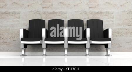 Salle d'attente. Chaises de luxe vide sur marbre blanc. 3d illustration Banque D'Images