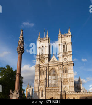 Façade occidentale de l'abbaye de Westminster Westminster avec colonne, City of westminster, zone centrale de Grand Londres, UK Banque D'Images