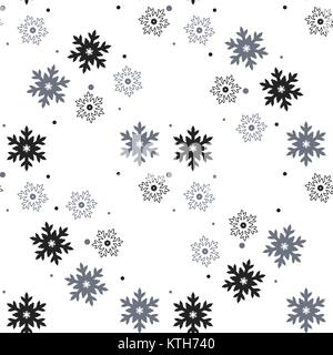 Flocons de neige modèle transparente. Chutes de neige fond. Symbole hiver vacances, Joyeux Noël, Bonne Année célébration Vector illustration Illustration de Vecteur
