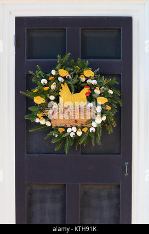 Décorations de Noël porte, Colonial Williamsburg, Virginie Banque D'Images