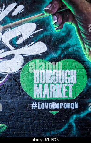 Borough Market, n° LoveBorough peinture, quartier de Southwark, Londres, Angleterre, Royaume-Uni Banque D'Images
