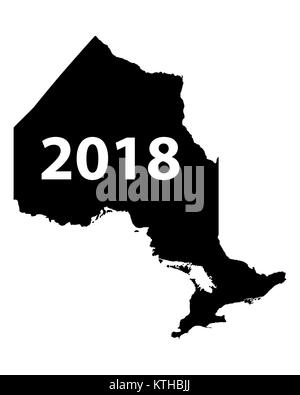 Carte de l'Ontario 2018 Banque D'Images