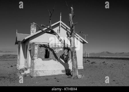 La gare ferroviaire de l'abandon et abandonnés à Garub, Namibie Banque D'Images