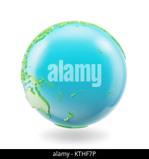 Globe de la terre isolé sur fond blanc. L'icône Globe planète Terre, 3D Rendring Banque D'Images