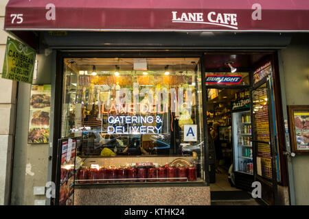 Lane Cafe dans le quartier financier de Manhattan New York City, États-Unis Banque D'Images