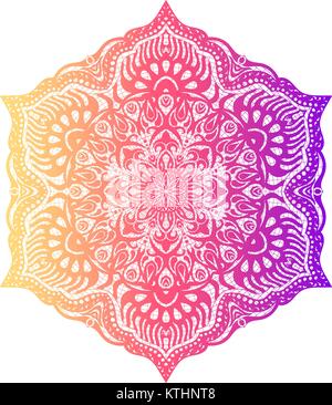 Mandala floral coloré ethnique. Éléments de décoration vintage. Décoration de votre design, petit ornement. Motif Oriental, vector illustration. L'Islam, l'arabe Illustration de Vecteur