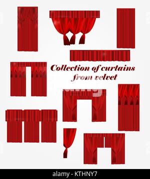 Collection de rideaux de velours. Vector illustration Illustration de Vecteur