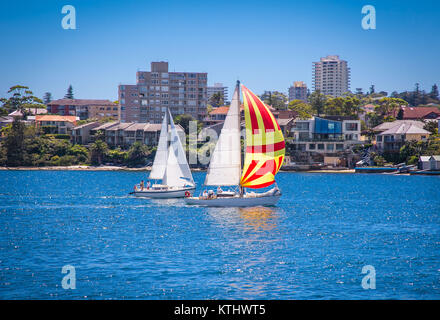 Yachts au quarante paniers plage près de Manly, Sydney. L'Australie. Banque D'Images