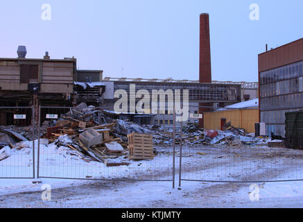 La photo d'Atria Oulu du 8 février 2014 capture un moment à Oulu, en Finlande. Atria est une entreprise finlandaise bien connue spécialisée dans la production alimentaire, en particulier la transformation de la viande. Banque D'Images
