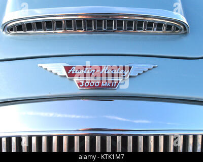 Une photo d'une Austin Healey 3000 MkII, une voiture de sport britannique classique, avec sa plaque d'immatriculation néerlandaise. Banque D'Images