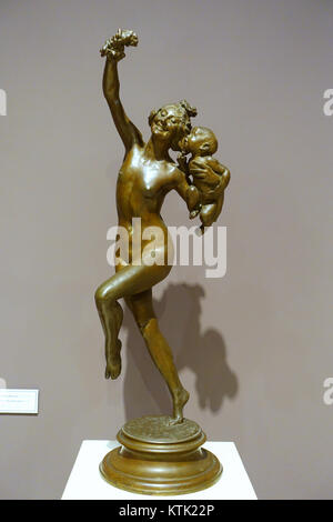 Bacchante avec Frederick MacMonnies infantile par Faun, 1894 bronze, Musée de Bennington Bennington, VT DSC09061 Banque D'Images