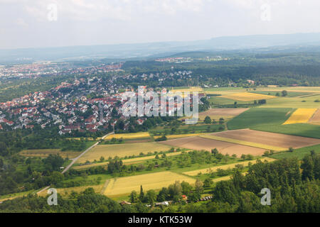 Vue sur le paysage européen de l'avion Banque D'Images