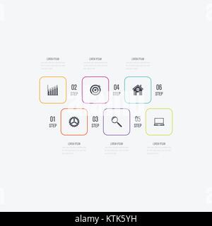 L'infographie moderne avec six square Illustration de Vecteur