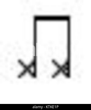 Le berimbau est un instrument de percussion brésilien utilisé en capoeira. Cette notation musicale représente le rythme du berimbau, souvent joué avec des huitième notes pour créer un motif distinct faisant partie intégrante de la musique et du mouvement de la capoeira. Banque D'Images