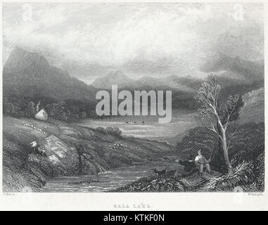 Bala Lake, situé à Gwynedd, pays de Galles, est le plus grand lac du pays de Galles par sa superficie. C'est un site populaire pour les activités de plein air, notamment la voile, la pêche et la randonnée, et offre des vues pittoresques sur le parc national environnant de Snowdonia. Banque D'Images