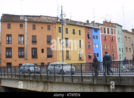 Barbastro, situé dans la province de Huesca en Aragon, en Espagne, est connu pour son importance historique, en particulier en ce qui concerne le patrimoine religieux et culturel de la région, y compris sa cathédrale et les monuments locaux. Banque D'Images