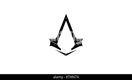 Ce titre fait référence aux fonds d'écran haute définition avec le logo du jeu vidéo *Assassin's Creed Syndicate*, conçu pour les fonds d'écran. Banque D'Images