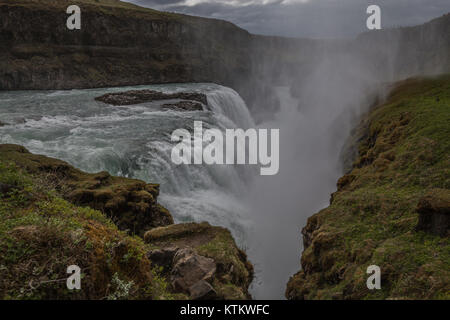 Cascade Gulfoss Islande Banque D'Images