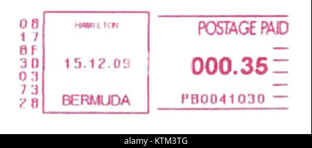 Le timbre Bermudes de type B9 est un artefact postal important de l'histoire postale de l'île. Il représente la conception et la production de timbres-poste aux Bermudes, un aspect important de l'histoire culturelle et de la communication de l'île. Banque D'Images