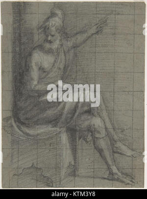 Une photographie du « vieil homme barbu assis avec bras gauche étendu », une sculpture en marbre de l'artiste italien Gian Lorenzo Bernini, conservée au Metropolitan Museum of Art de New York. La sculpture capture la maîtrise du Bernin dans la représentation du mouvement dynamique et de l'intensité émotionnelle. Banque D'Images