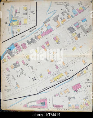Cette carte d'assurance incendie de Belleville, Illinois, datant de 1878 à 1883, fournit des informations détaillées sur les bâtiments et les infrastructures de la région pendant cette période, offrant un aperçu précieux de l'urbanisme historique. Banque D'Images
