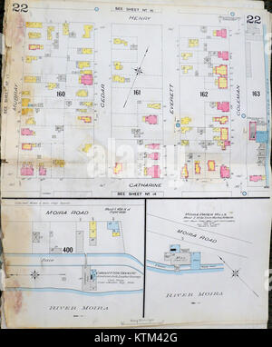 La carte d'assurance incendie de Belleville, datant de 1904-1908, fournit des informations détaillées sur les bâtiments et les structures de Belleville, offrant un aperçu de l'architecture et du développement de la ville au cours de cette période. Banque D'Images