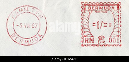 Le timbre des Bermudes de type A2 est un exemple notable de l'histoire postale des Bermudes, reflétant la conception et l'utilisation des timbres. C'est un objet de collectionneur précieux dans la philatélie. Banque D'Images