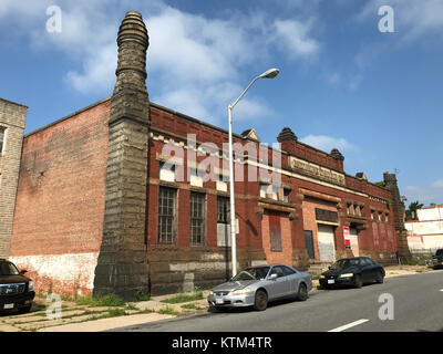 Une photographie historique de la centrale électrique Druid Hill de la Baltimore traction Company, construite en 1890, située au 2480 Druid Hill Avenue, Baltimore, MD. Banque D'Images