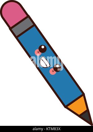 Crayon en bois kawaii cute cartoon symbol vector illustration Illustration de Vecteur