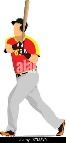 Joueur de baseball. Vector illustration Illustration de Vecteur