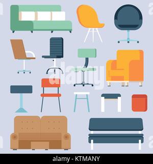 Accueil et les chaises et canapés Illustration de Vecteur