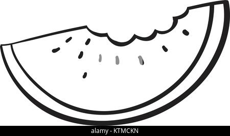 Illustration d'une tranche de melon d'esquisse sur un fond blanc Illustration de Vecteur