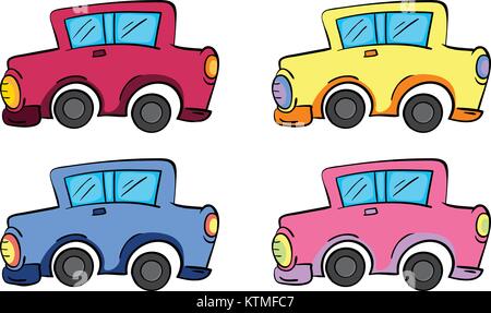 Illustration d'une série de voitures Illustration de Vecteur