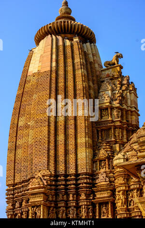 Au-dessus de Mandapa sanctum Vamana Temple, Khajuraho, Madhya Pradesh, Inde Banque D'Images