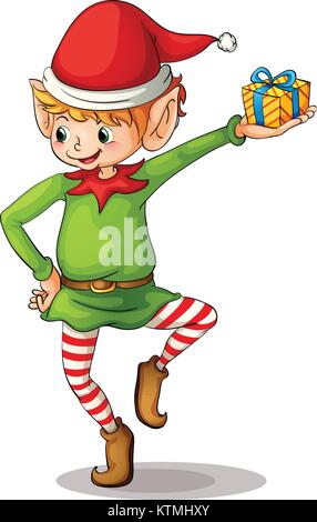 Illustration d'un lutin de Noël Illustration de Vecteur
