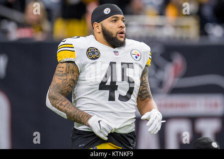 Houston, TX, USA. Dec 25, 2017. Pittsburgh Steelers fullback Roosevelt Nix-Jones (45) avant un match de football entre les NFL Houston Texans et les Pittsburgh Steelers à NRG Stadium à Houston, TX. Les Steelers a gagné le match 34 à 6.Trask Smith/CSM/Alamy Live News Banque D'Images
