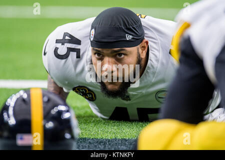 Houston, TX, USA. Dec 25, 2017. Pittsburgh Steelers fullback Roosevelt Nix-Jones (45) s'étend avant un match de football entre les NFL Houston Texans et les Pittsburgh Steelers à NRG Stadium à Houston, TX. Les Steelers a gagné le match 34 à 6.Trask Smith/CSM/Alamy Live News Banque D'Images
