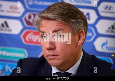 Saint Petersburg, Russie. 01 juillet, 2017. ARCHIVE - Alexej Sorokin, ancien chef de la Coupe du Monde 2018 en Russie, s'assoit sur le code pénal au cours de la conférence de presse finale de la FIFA dans le domaine de la Coupe du Monde à Saint Petersburg, Russie, 01 juillet 2017. Crédit : Christian Charisius/dpa/Alamy Live News Banque D'Images