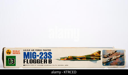 Hasegawa Mig-23 Flogger B Modèle de kit d'aéronefs Banque D'Images