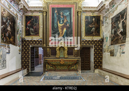 Santiponce, Espagne - 29 octobre 2015 : Monastère de San Isidoro del Campo. Fresques et peintures dans cet ancien monastère cistercien de Santiponce. S Banque D'Images