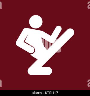 Flying Kick Karate Sport vecteur symbole Figure Illustration Graphic Design Illustration de Vecteur