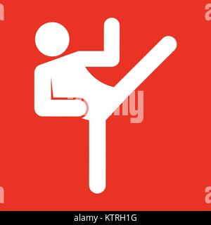 Karate Kick Sport vecteur symbole Figure Illustration Graphic Design Illustration de Vecteur