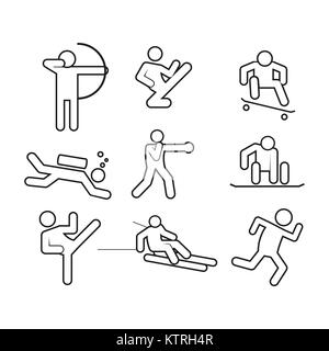 Résumé Sport Symbole Contour Vector Illustration Graphic Design Set Illustration de Vecteur