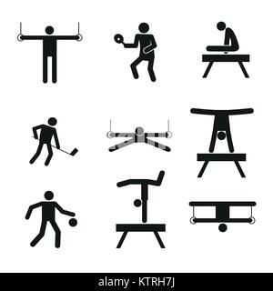 Sport gymnastique symbole abstrait Vector Illustration Set Graphique Illustration de Vecteur