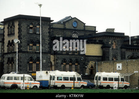 Les agents de la prison de Wandsworth différend UK Janvier 1989 Banque D'Images