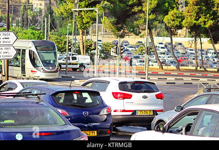 Jérusalem, Israël - 20 septembre 2017 : Le trafic à Jérusalem, Israël Banque D'Images